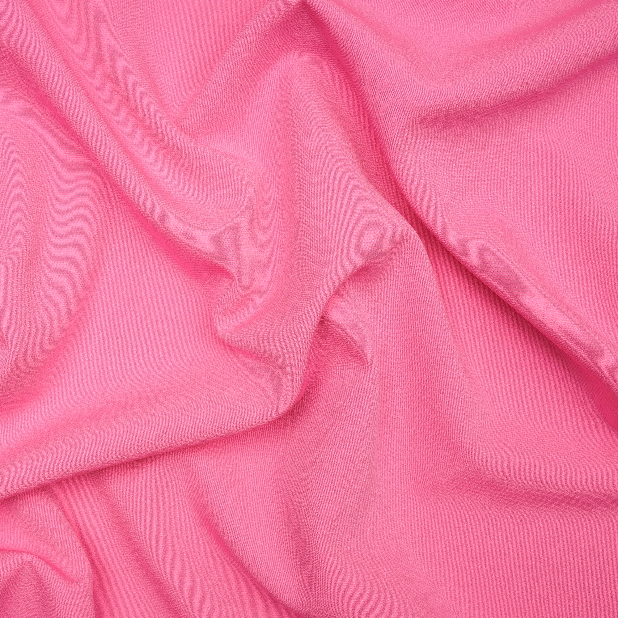 Neon Pink Solid Dyed Imported Banana Crepe Fabric (60" Width)