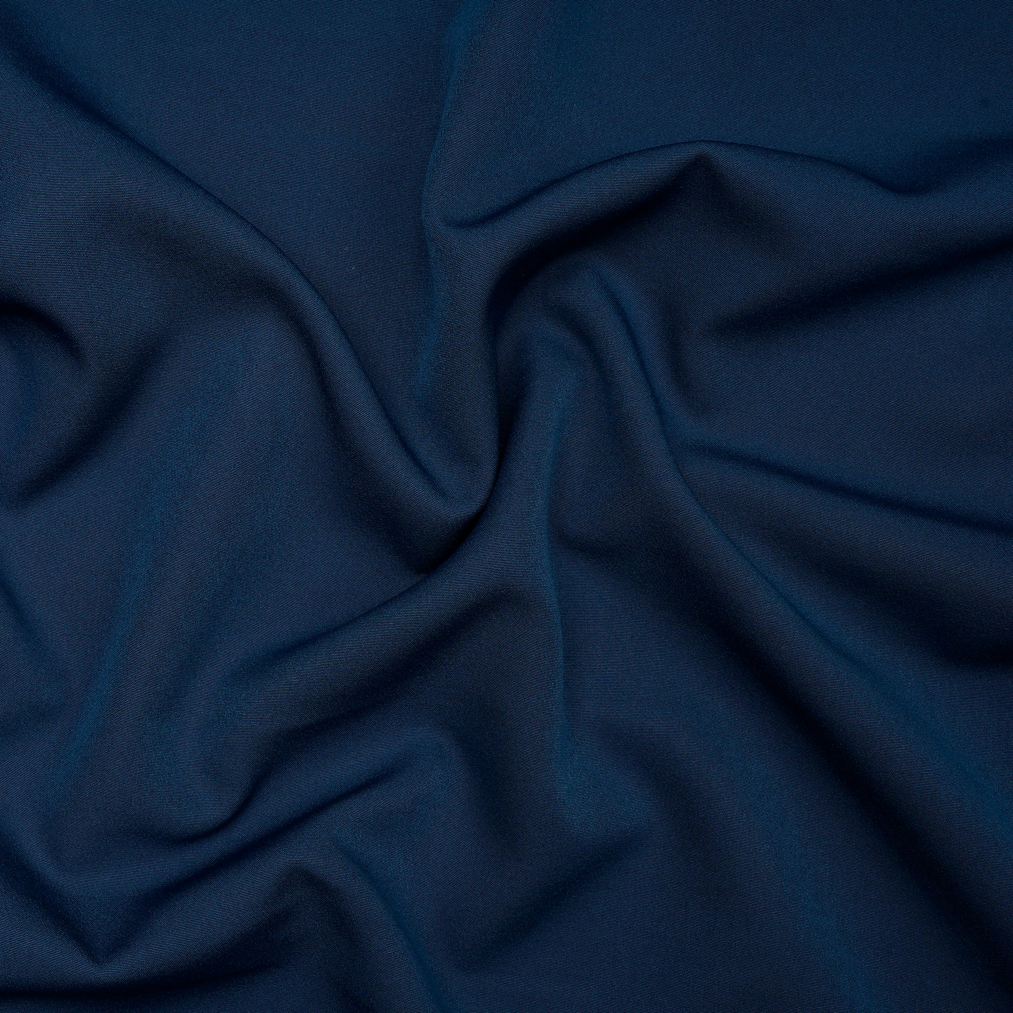Ink Blue Solid Dyed Imported Banana Crepe Fabric (60" Width)