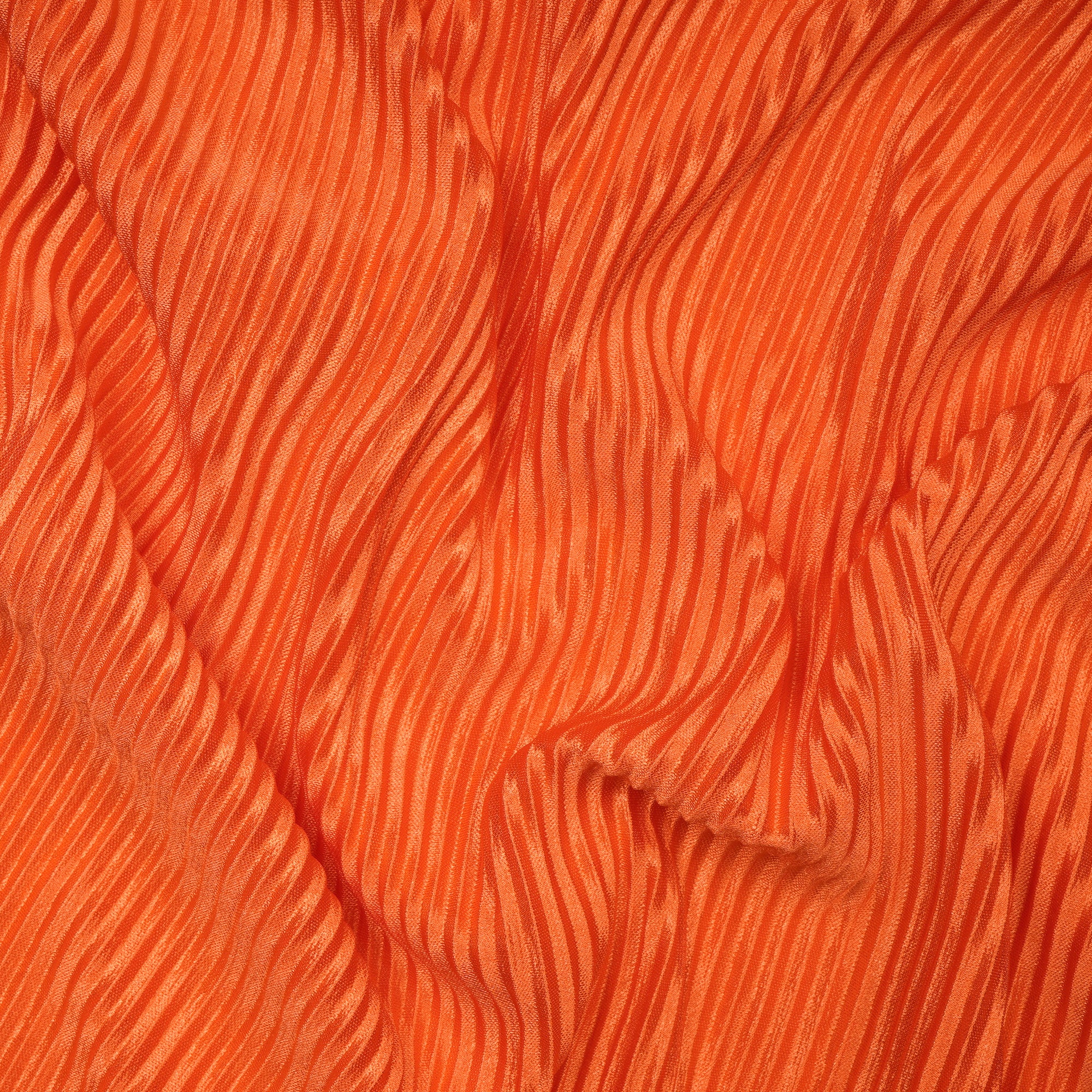 Orange Imported Pleated Satin Fabric (60" Width)