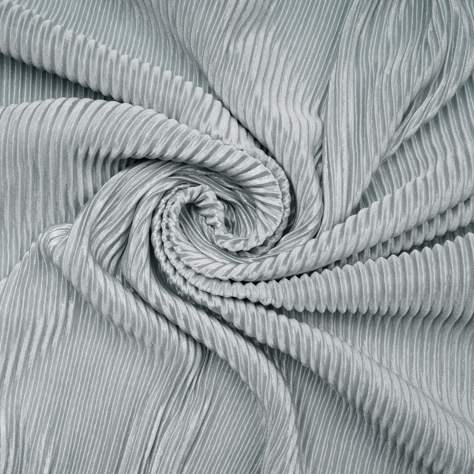 Grey Imported Pleated Satin Fabric (60" Width)
