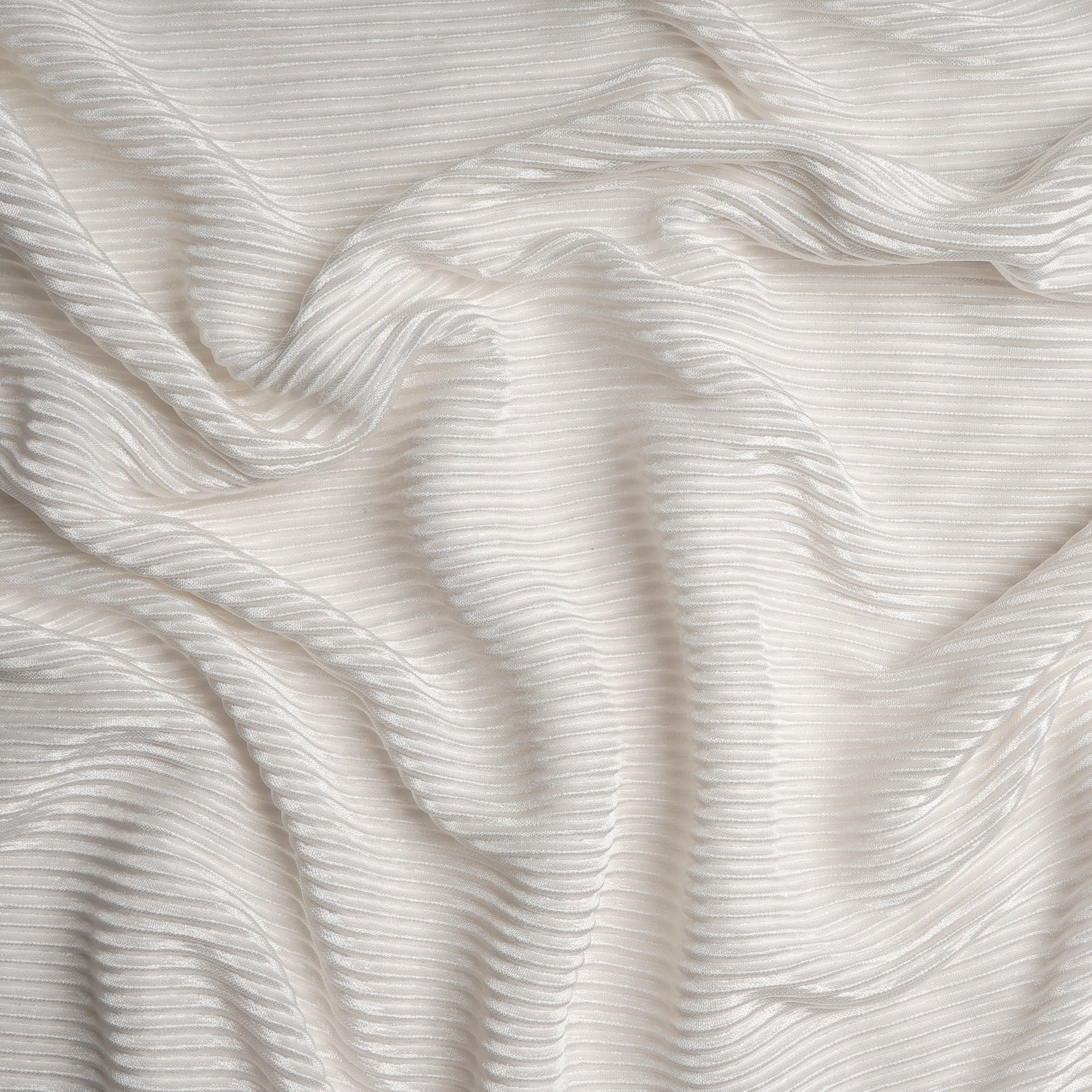 White Imported Pleated Satin Fabric (60" Width)