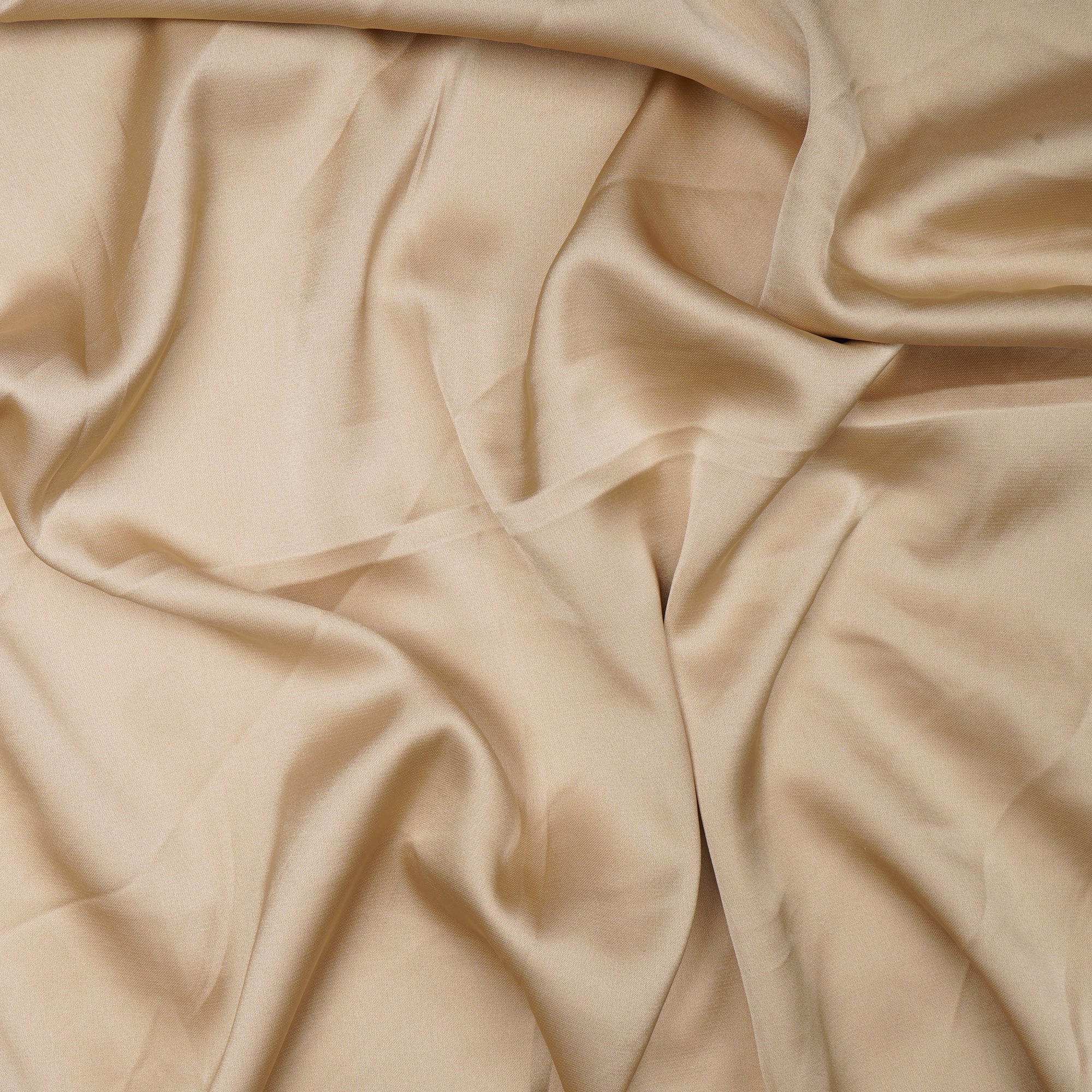 Cream Solid Dyed Imported Armani Satin Fabric (60" Width)