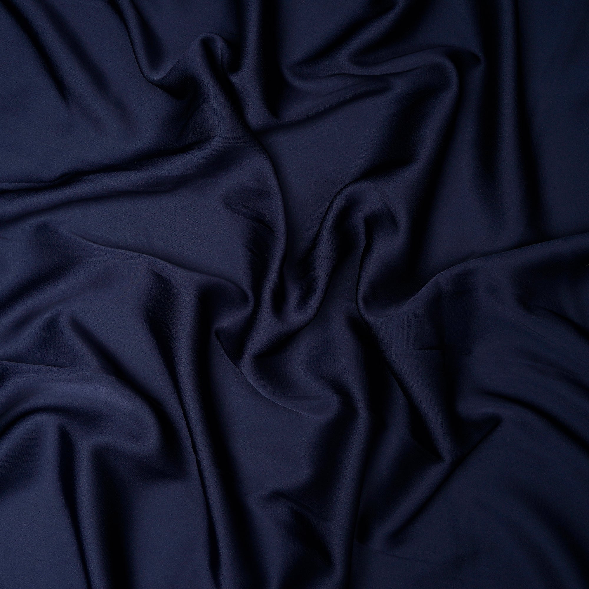 Navy Blue Solid Dyed Imported Armani Satin Fabric (60" Width)