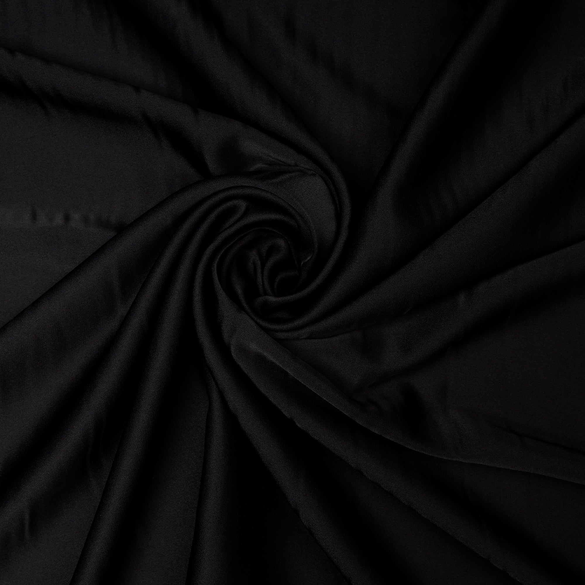 Black Solid Dyed Imported Armani Satin Fabric (60" Width)