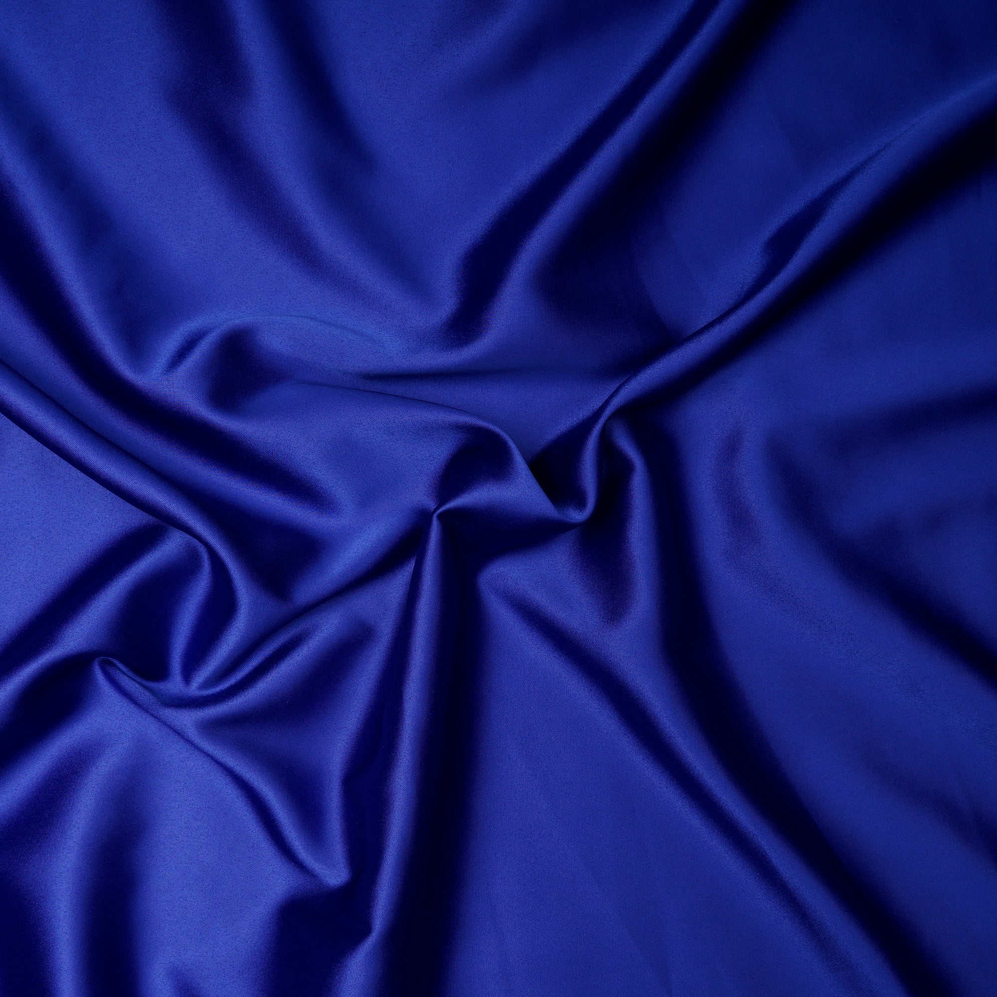 Blue Solid Dyed Imported Armani Satin Fabric (60" Width)