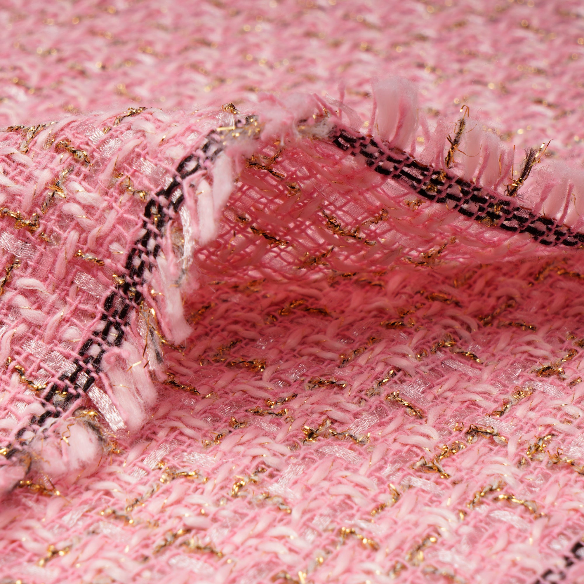 Pink Premium Shimer Tweed Fabric (60" Width)