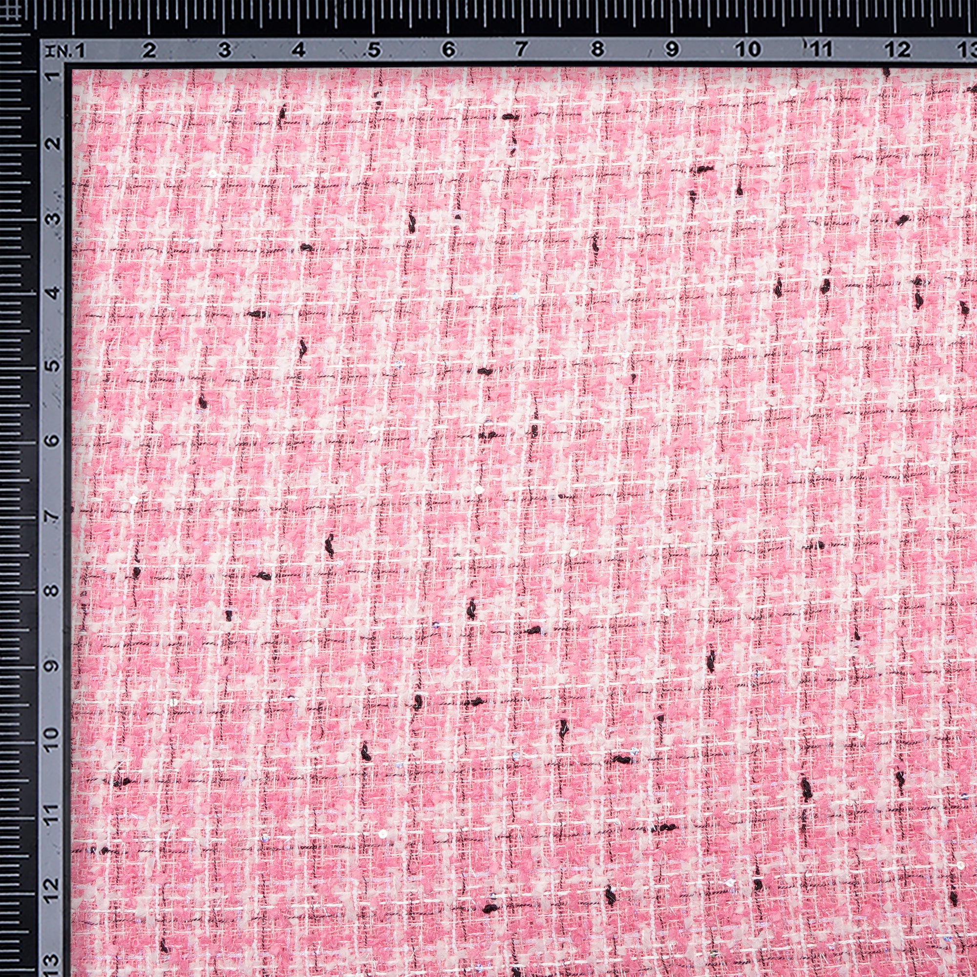 Baby Pink Premium Sequins Tweed Fabric (60" Width)