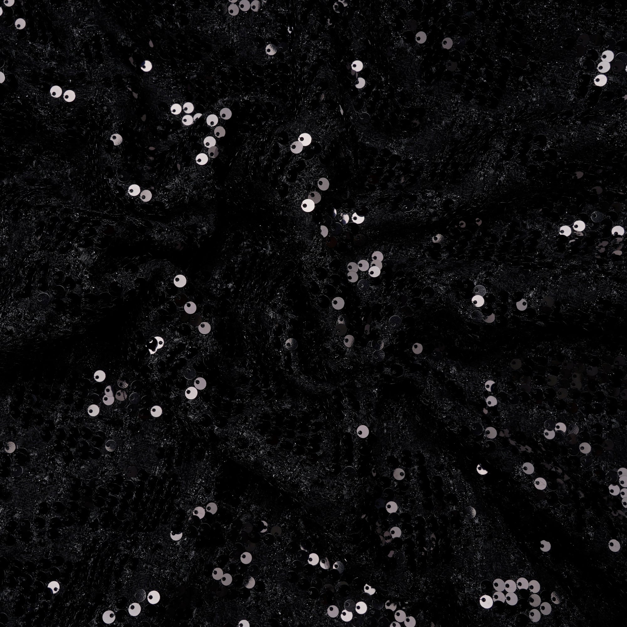 Black Premium Sequins Tweed Fabric (60" Width)