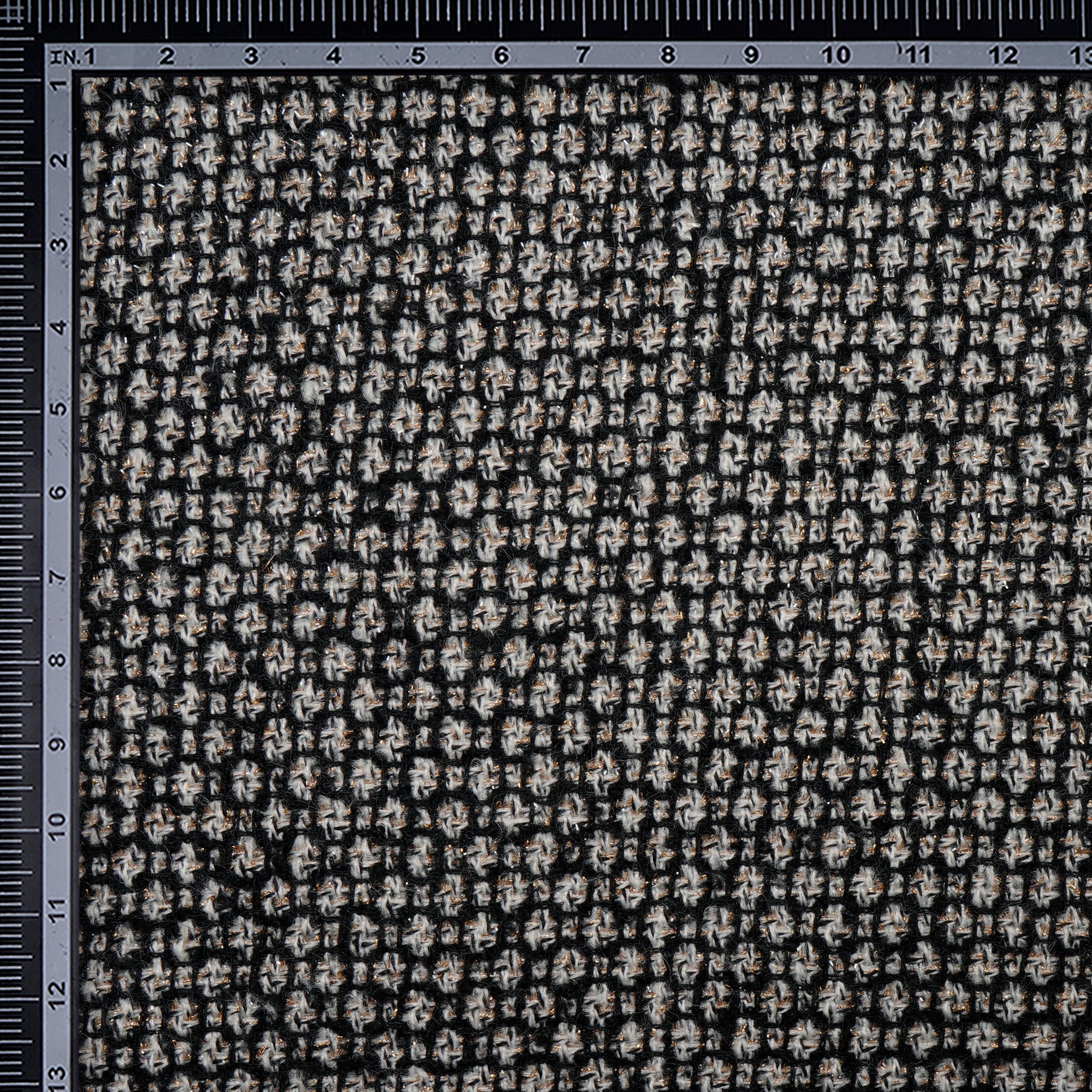 Black Premium Shimmer Metallic Tweed Fabric (60" Width)