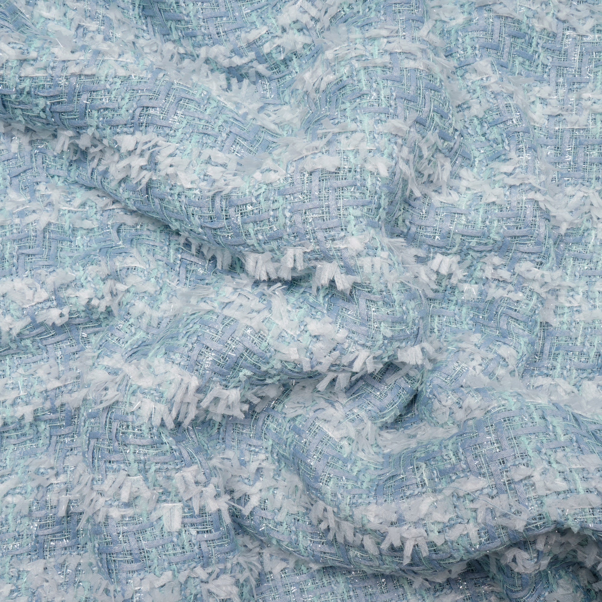 Winter Sky Premium Metallic Tweed Fabric (60" Width)