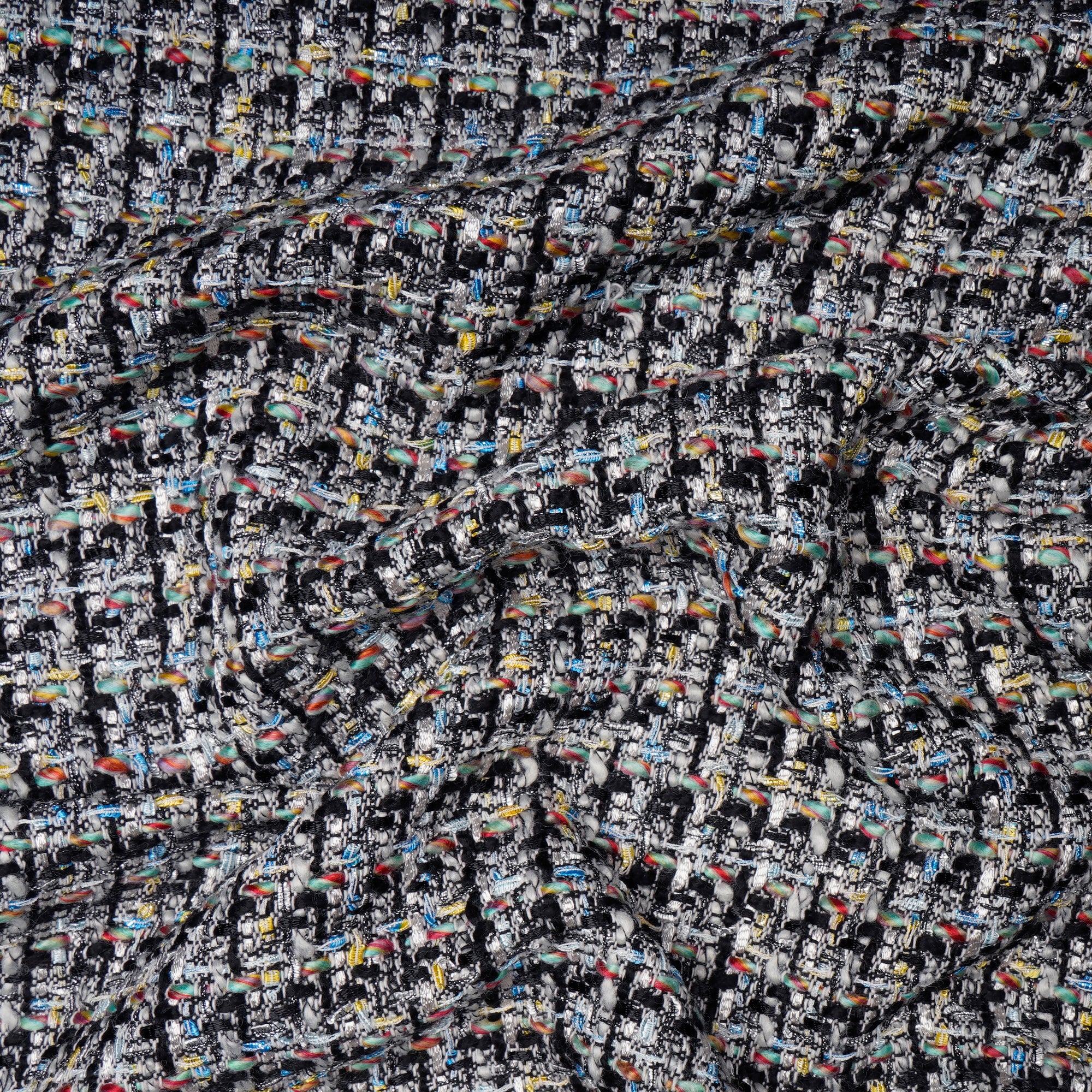 Black Premium Shimer Tweed Fabric (60" Width)