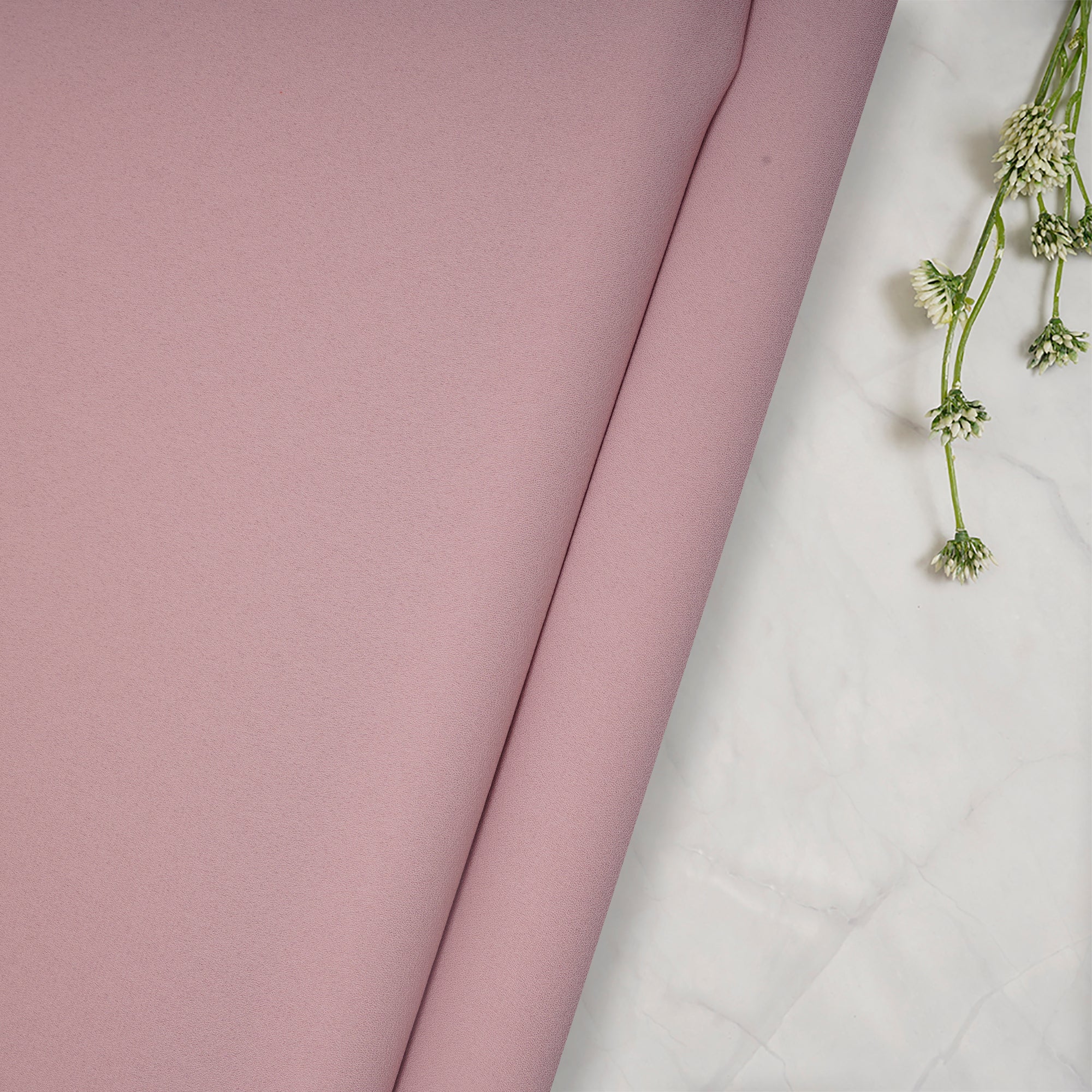 Baby Pink Solid Dyed Imported Royal Georgette Fabric (60" Width)