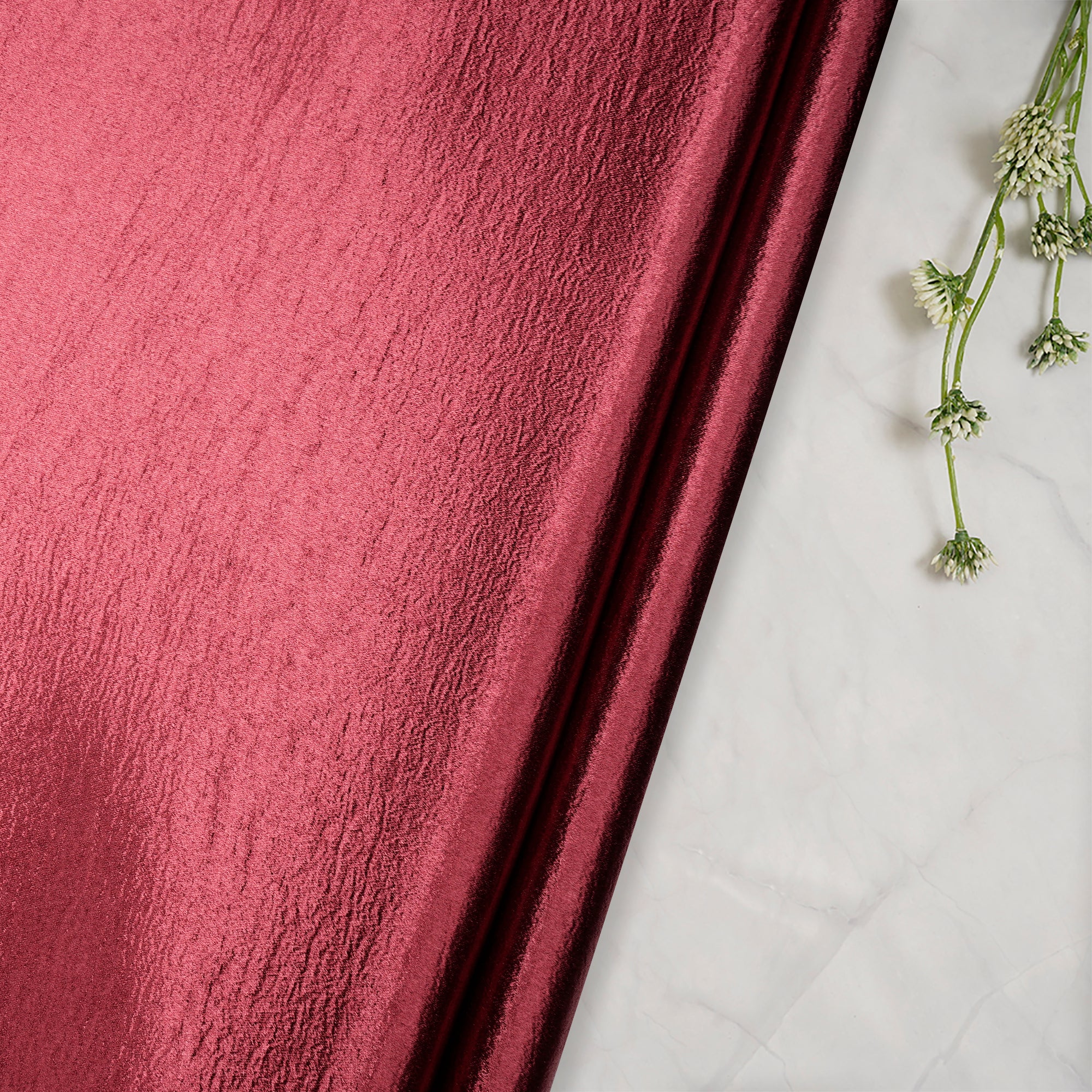 Maroon Solid Dyed Imported Lido Satin Fabric (60" Width)