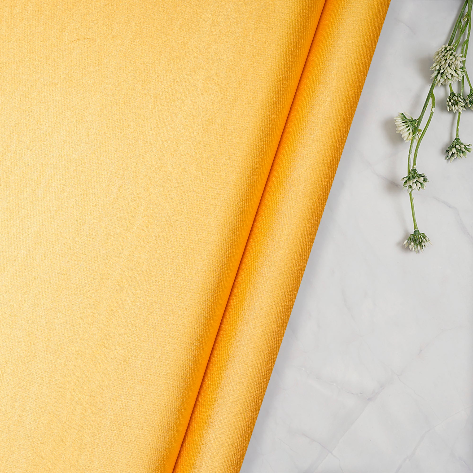 Yellow Solid Dyed Imported Milano Satin Fabric (60" Width)