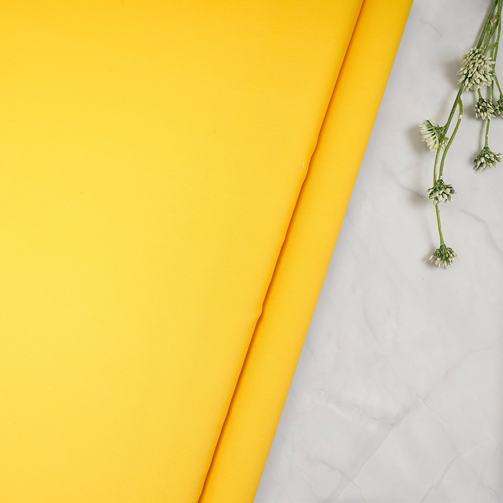 Yellow Solid Dyed Imported Prada Crepe Fabric (60" Width)