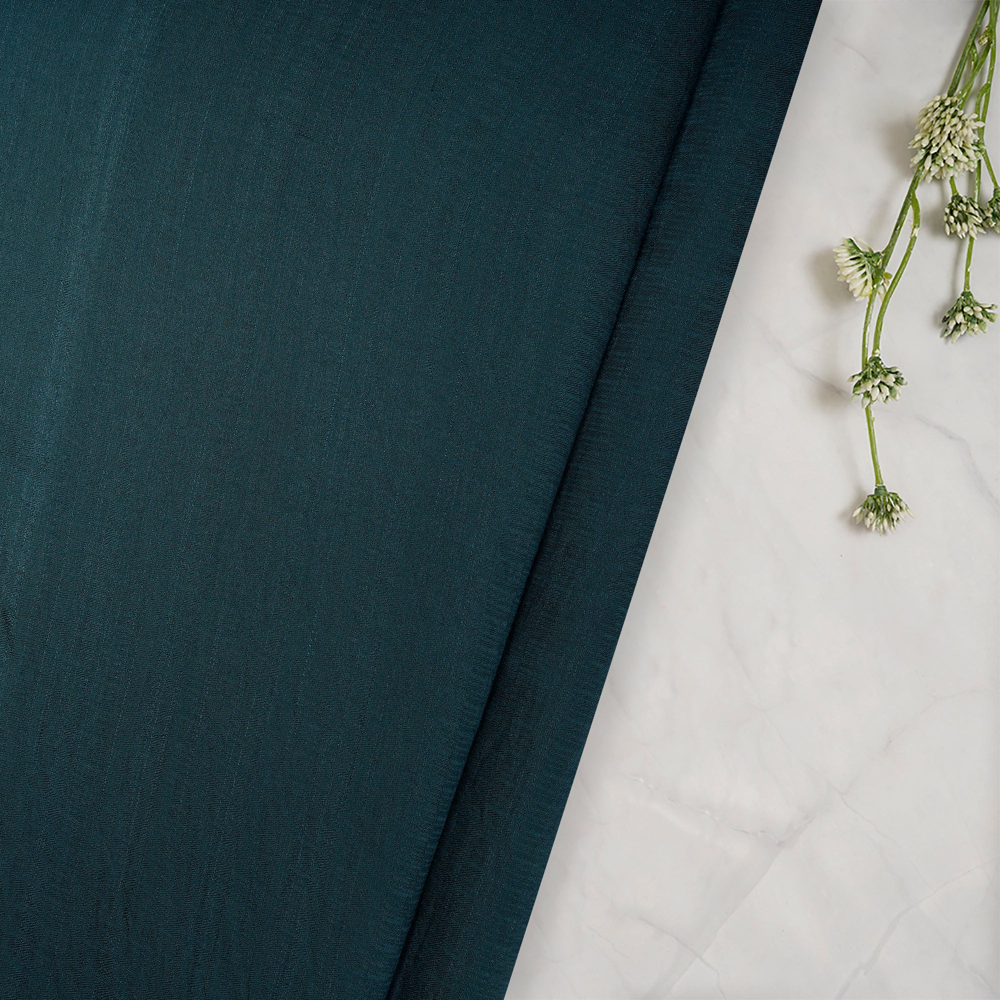 Deep Green Solid Dyed Imported Poly Slub Fabric (60" Width)