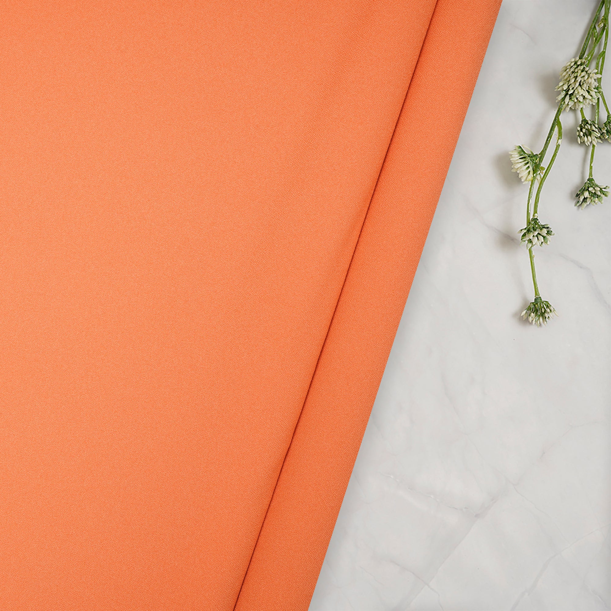 Orange Solid Dyed Imported Moss Crepe Fabric (60" Width)