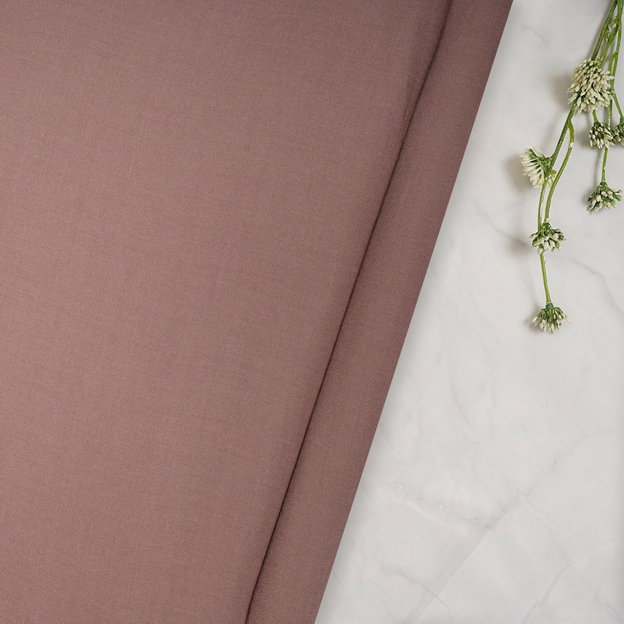 Light Brown Solid Dyed Imported Ice Voile Fabric (60" Width)