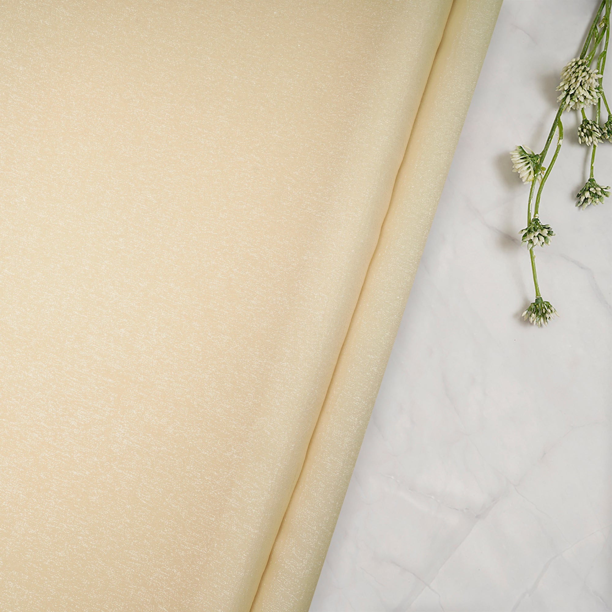 Yellow Imported Crushed Organza Fabric (60" Width)