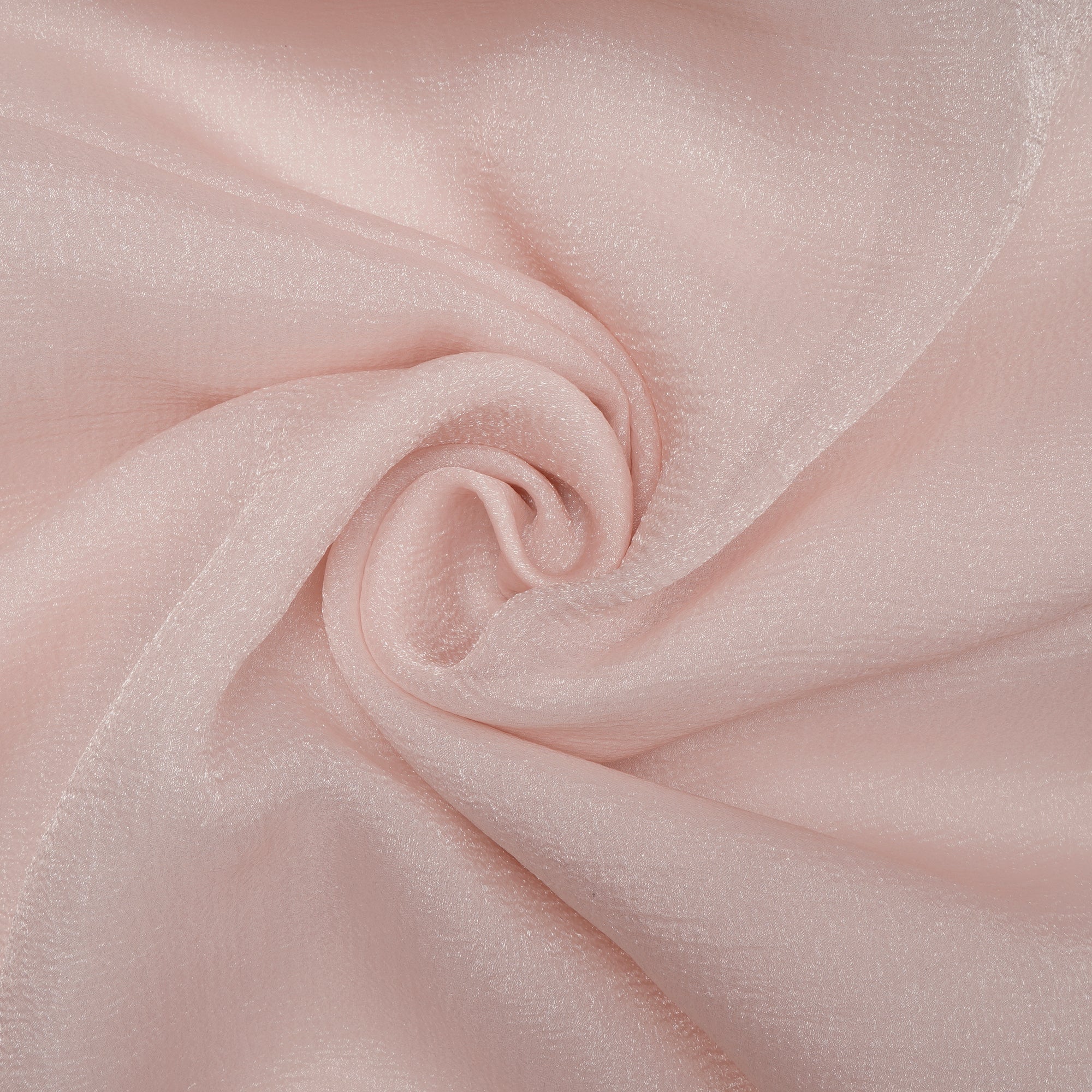 Peach Imported Crushed Organza Fabric (60" Width)