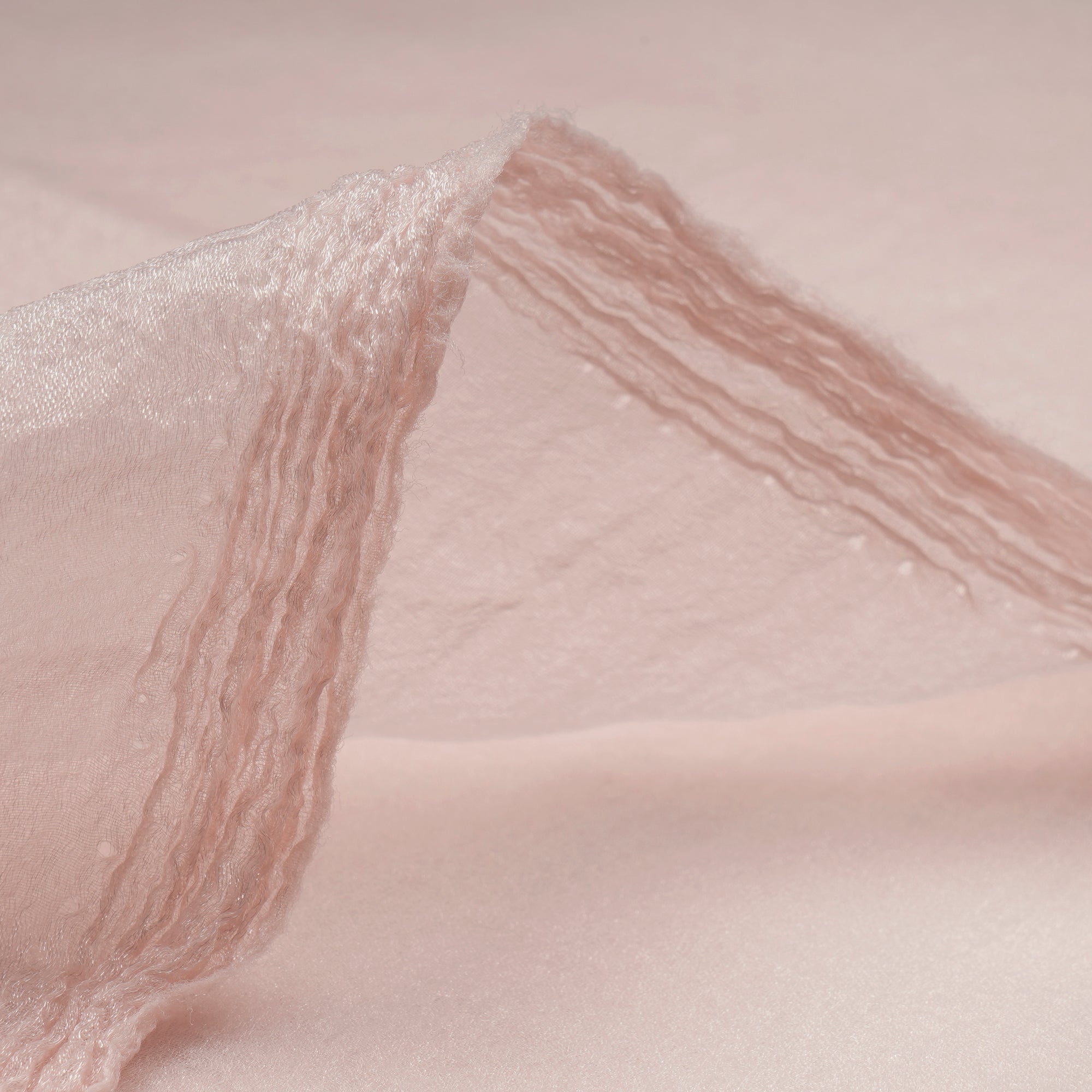 Peach Imported Crushed Organza Fabric (60" Width)