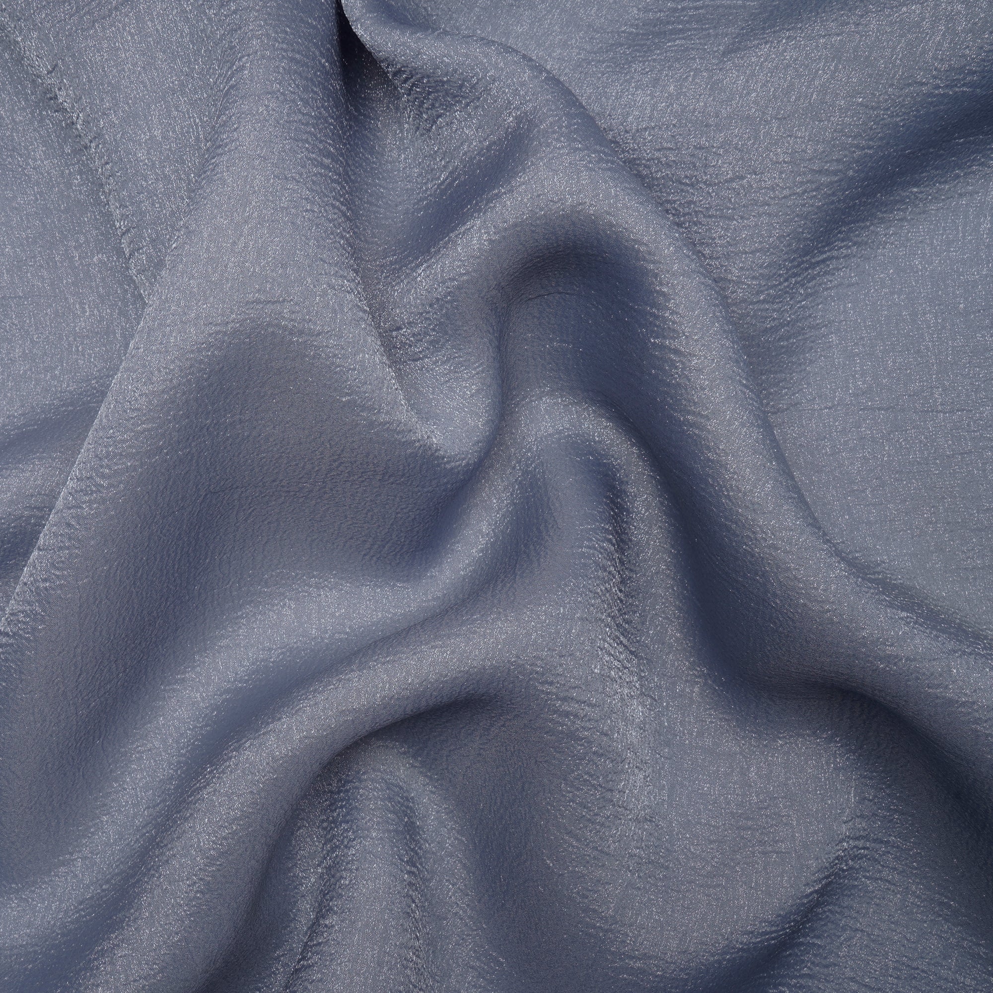 Grey Imported Crushed Organza Fabric (60" Width)