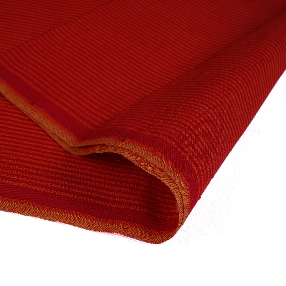 (Pre Cut Pre-Cut Fabrics>>Cut Piece Upto 1 Metre) Red Color Mangalgiri Cotton Fabric