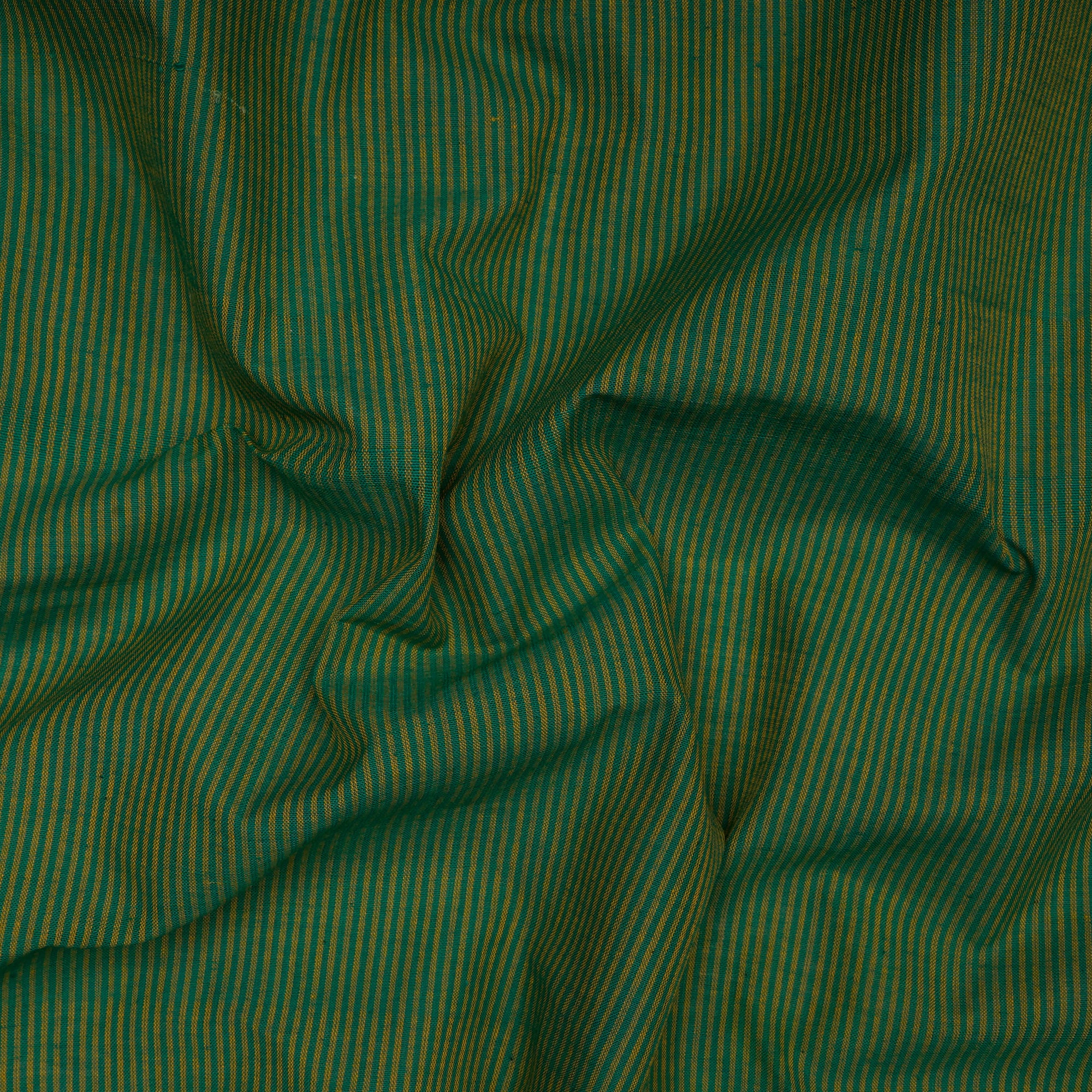 (Pre-Cut 1.00 Mtr ) Green-Yellow Color Mangalgiri Cotton Fabric