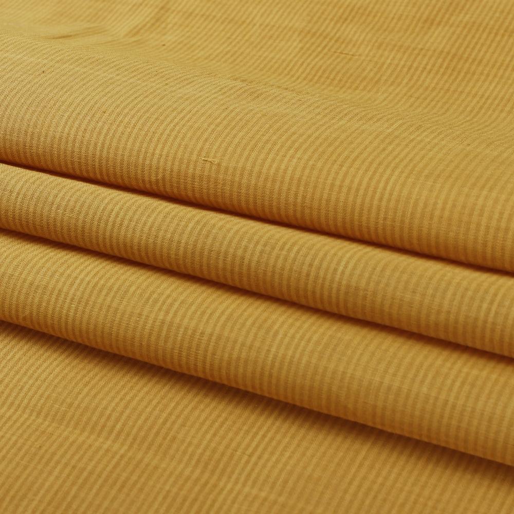 (Pre Cut 2.65 Mtr Piece) Medallion Yellow Color Mangalgiri Cotton Fabric