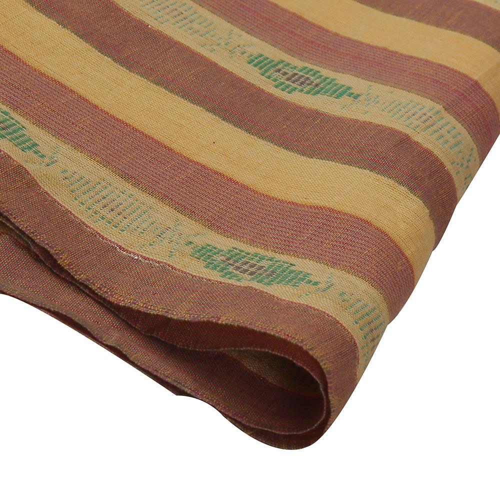 (Pre Cut 1.40 Mtr Piece) Yellow-Pink Color Fancy Cotton Fabric