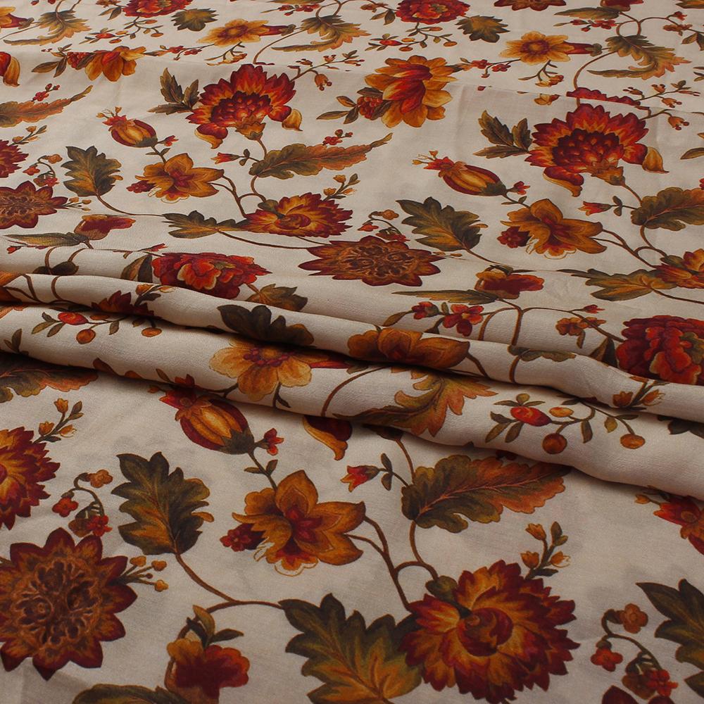 (Pre Cut 3 Mtr Piece) Multi Color Printed Modal Fabric