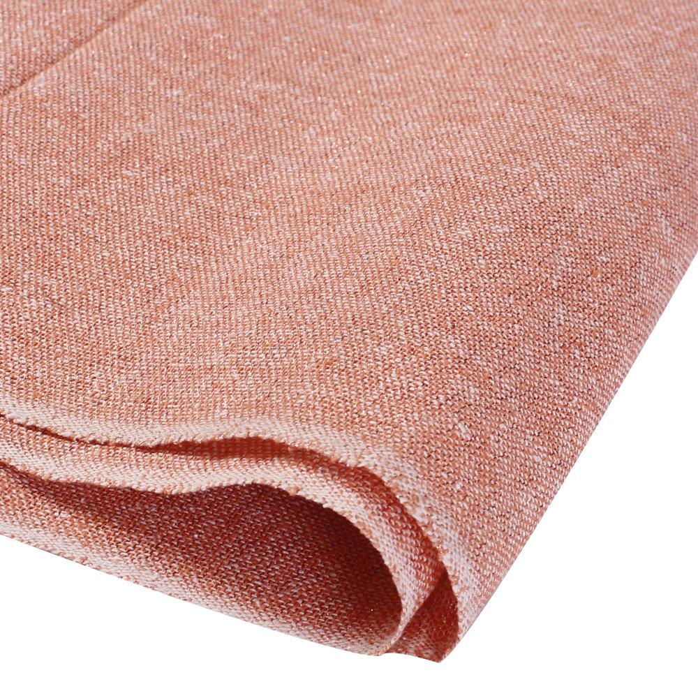 (Pre Cut 2.15 Mtr Piece) Carrot Orange Color Noile Linen Fabric