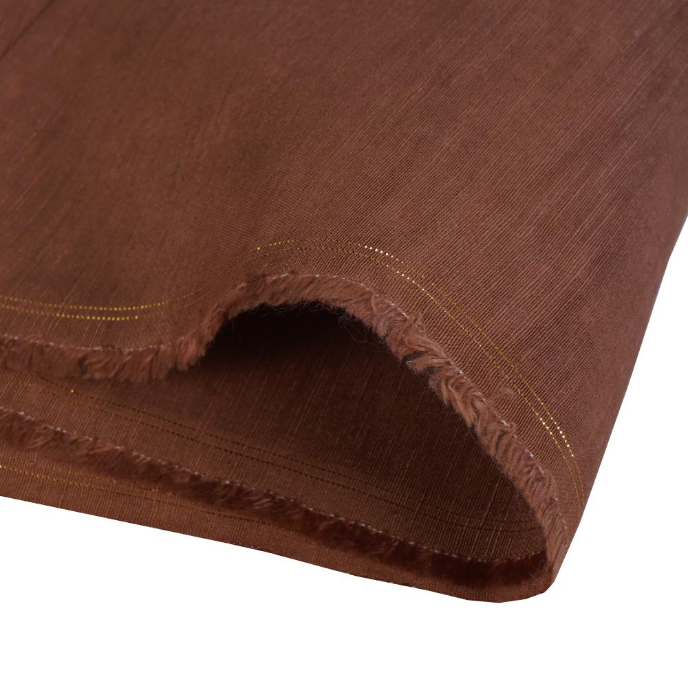 (Pre Cut Pre-Cut Fabrics>>Cut Piece Upto 1 Metre) Brown Color Bemberg Linen Fabric