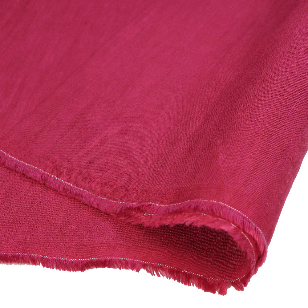 (Pre Cut Pre-Cut Fabrics>>Cut Piece Upto 1 Metre) Carmine Color Bemberg Linen Fabric