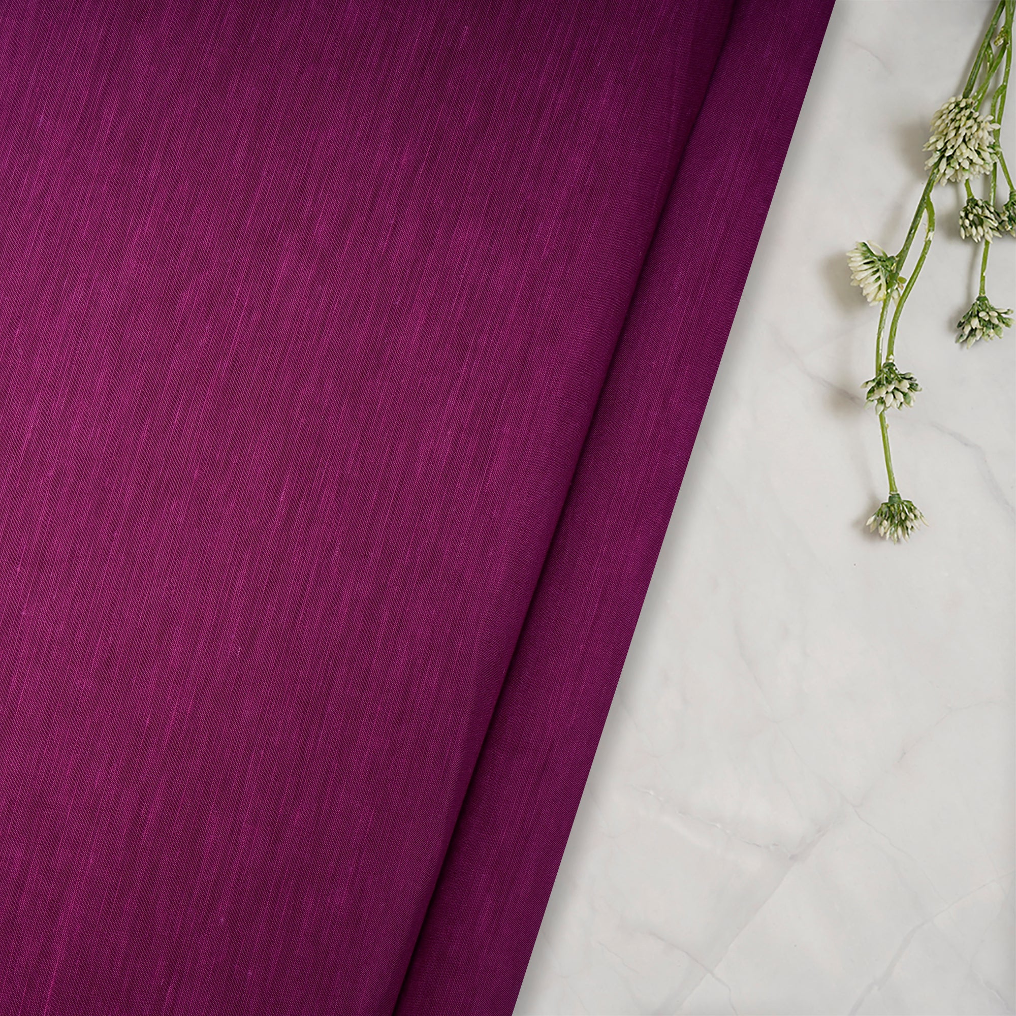 (Pre-Cut 4.20 Mtr) Deep Magenta Color Bemberg Linen Fabric