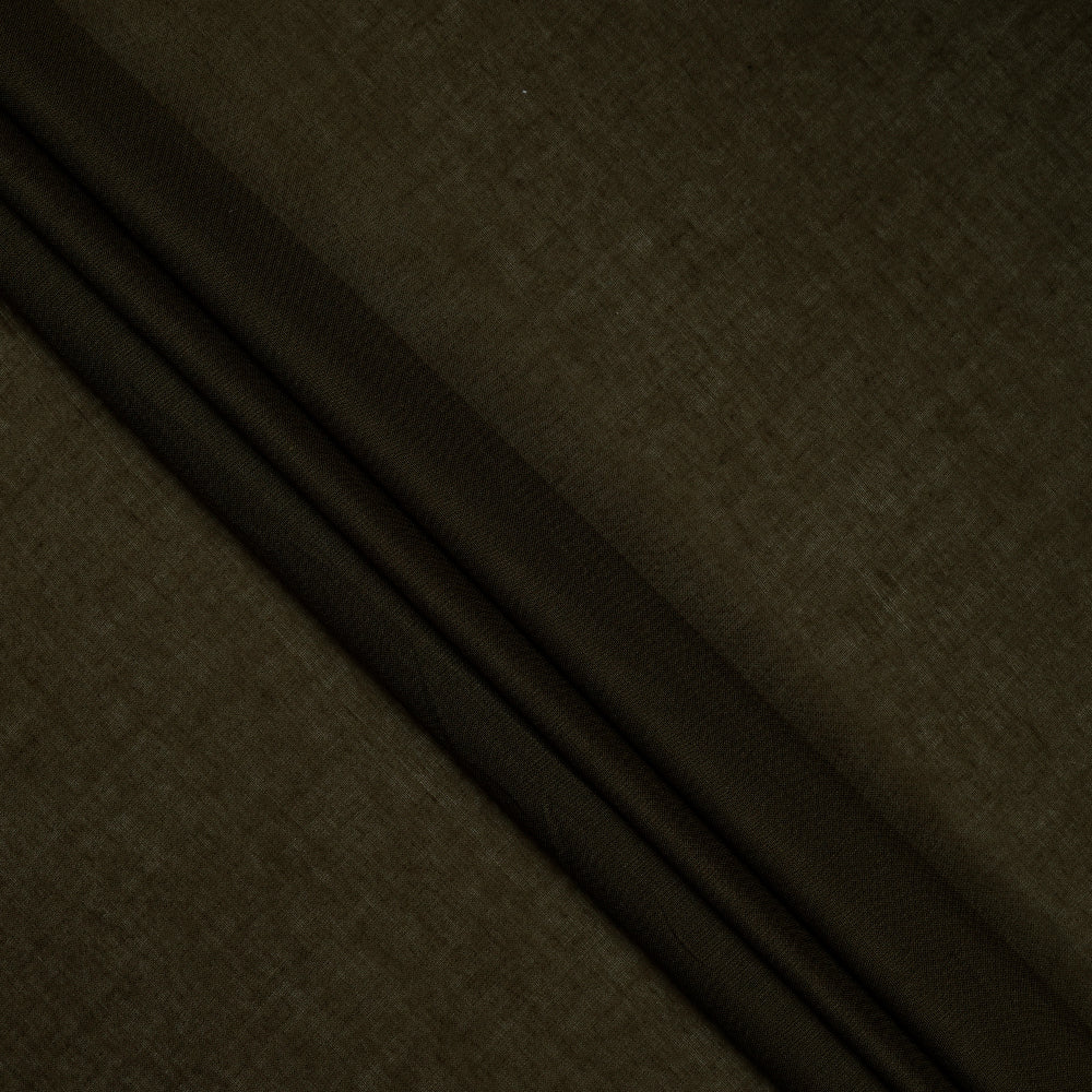 (Pre-Cut 1.30 Mtr ) Dark Olive Color Cotton Voile Fabric