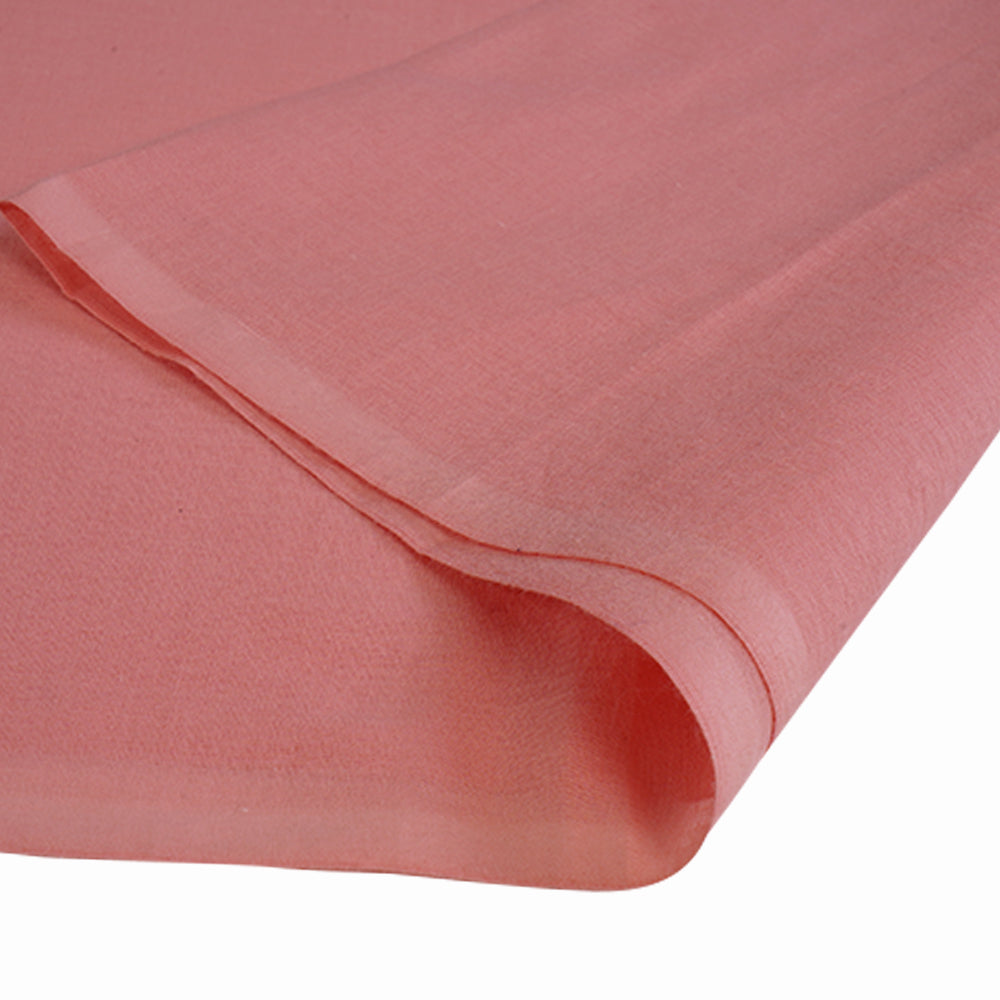 (Pre Cut 1.40 Mtr Piece) Rose Color Cotton Voile Fabric