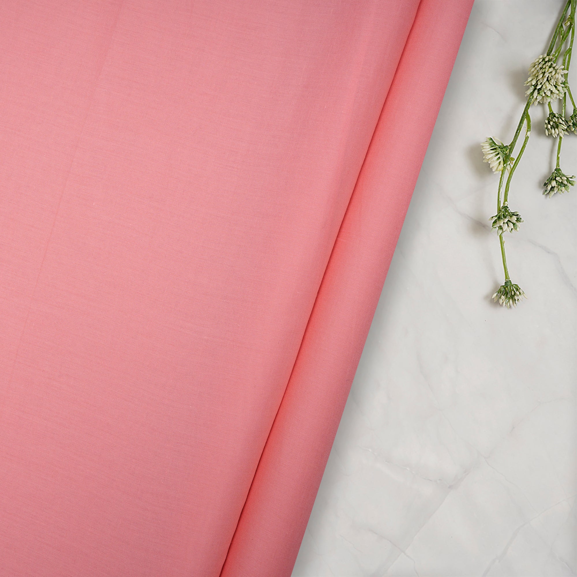(Pre Cut 1.60 Mtr) Rose Cotton Voile Fabric