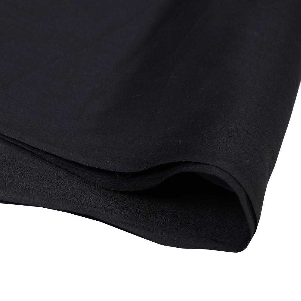 (Pre Cut 2.20 Mtr Piece) Black Color Cotton Voile Fabric