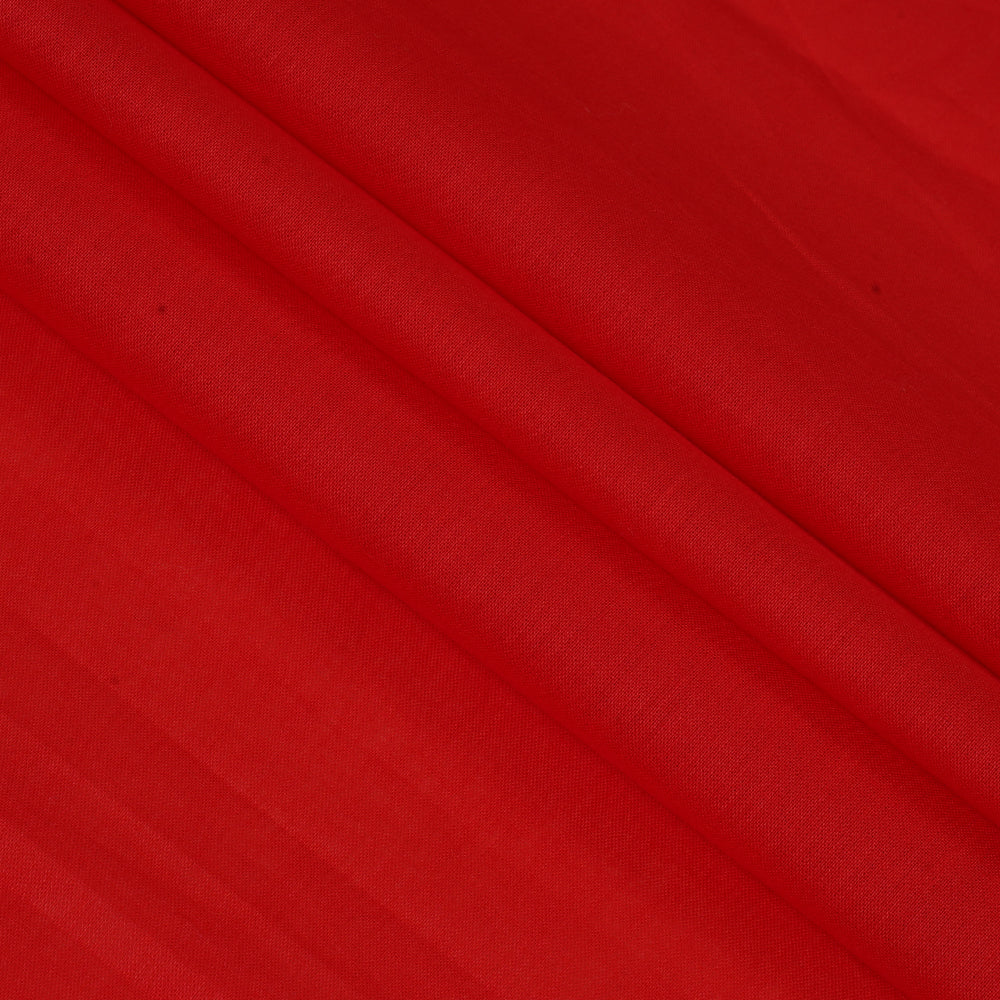 (Pre Cut 3.50 Mtr Piece) Red Cream Color Cotton Voile Fabric