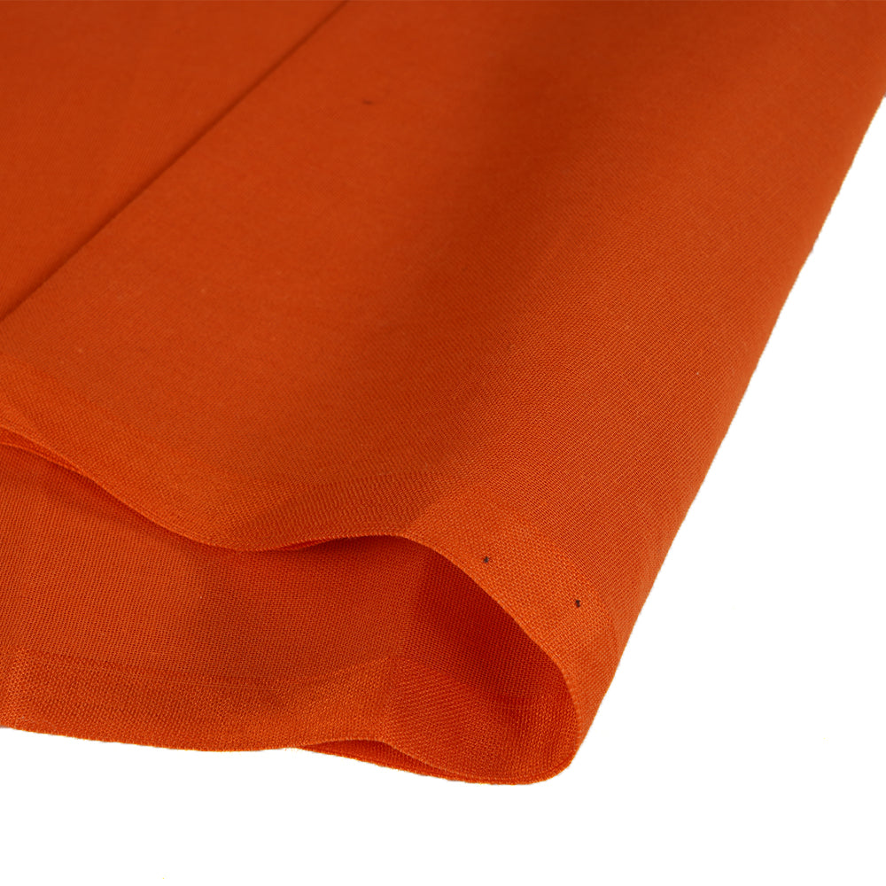 (Pre Cut 0.55 Mtr Piece) Fire Color High Twisted Cotton Voile Fabric