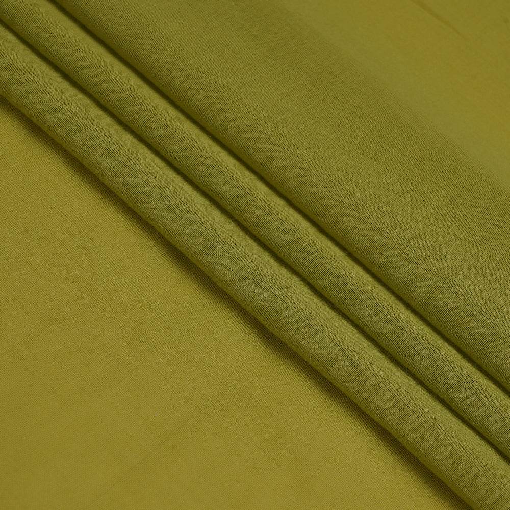 (Pre Cut 1 Mtr Piece) Olive Color High Twisted Cotton Voile Fabric