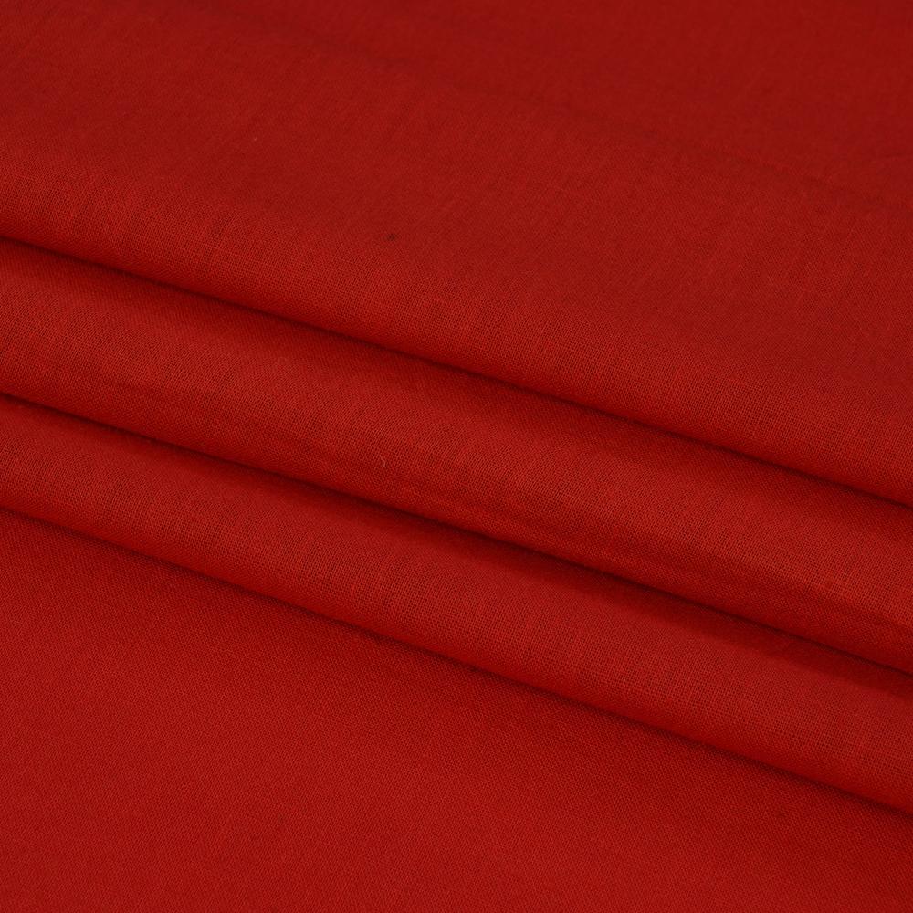 (Pre Cut 1.15 Mtr Piece) Red Color High Twisted Cotton Voile Fabric