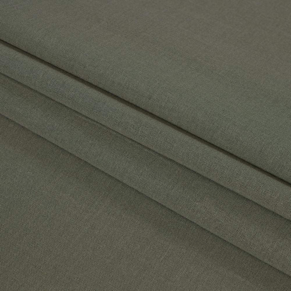 (Pre Cut 1.50 Mtr Piece) Olive Color High Twisted Cotton Voile Fabric