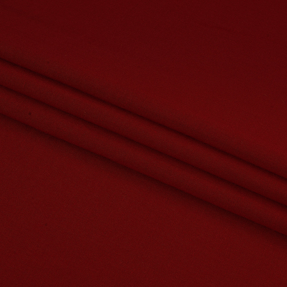 (Pre Cut 1.55 Mtr Piece) Maroon Color High Twisted Cotton Voile Fabric