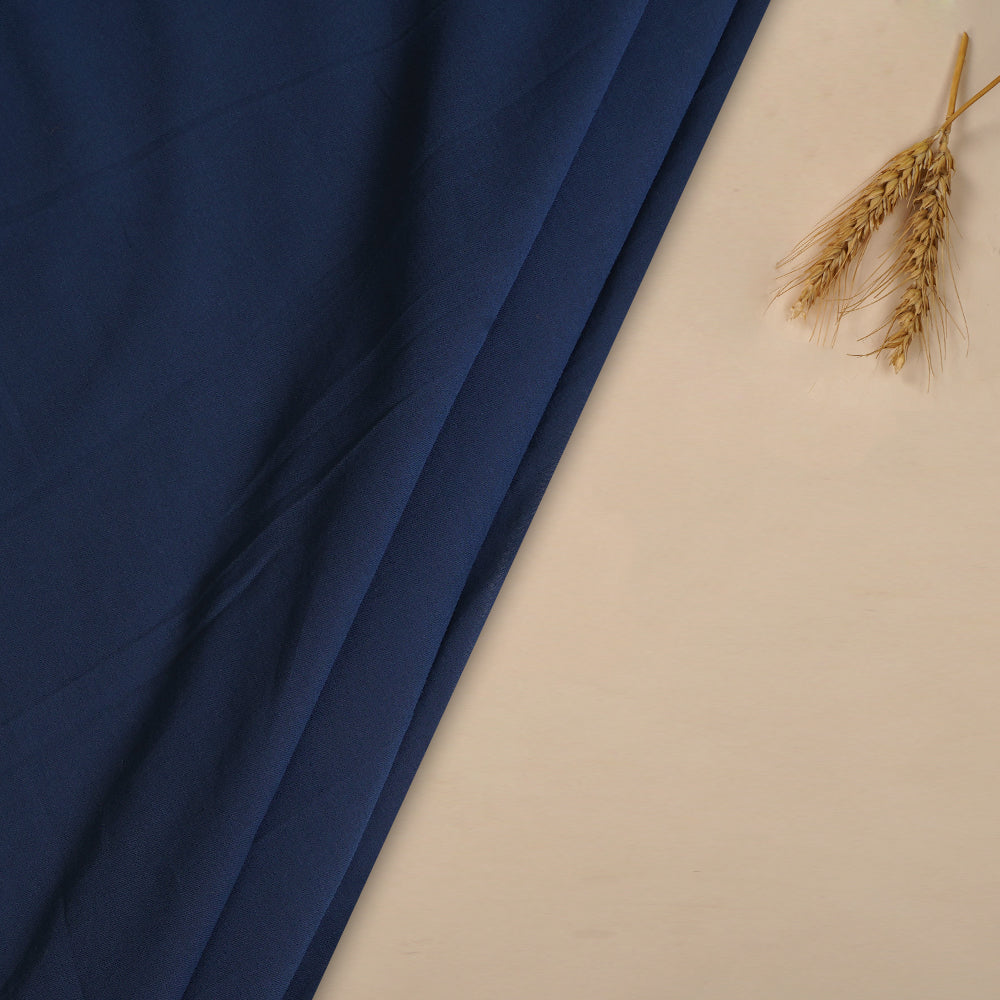 (Pre Cut 1.70 Mtr Piece) Blue Color High Twisted Cotton Voile Fabric