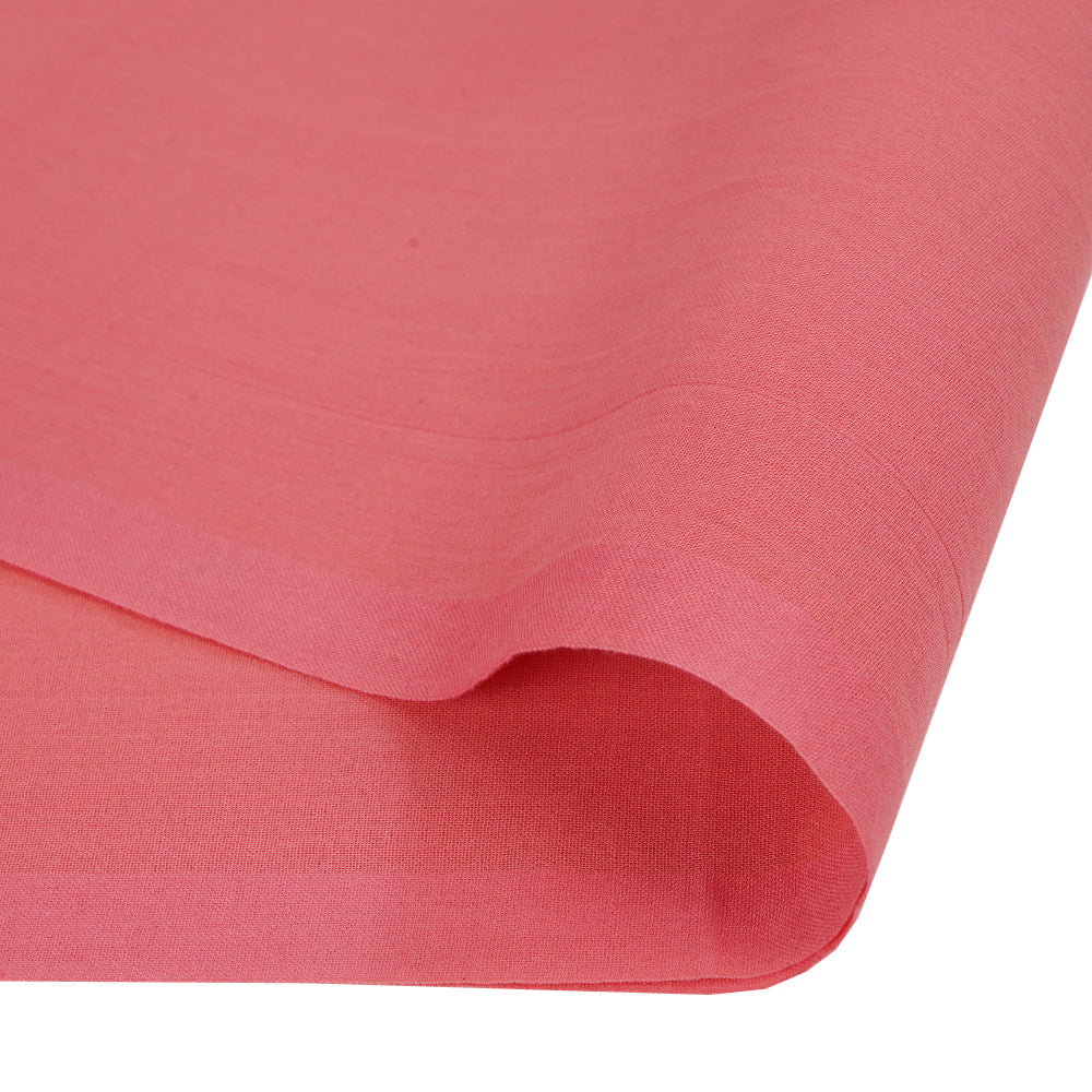 (Pre Cut 1.80 Mtr Piece) Bubble Gum Color High Twisted Cotton Voile Fabric