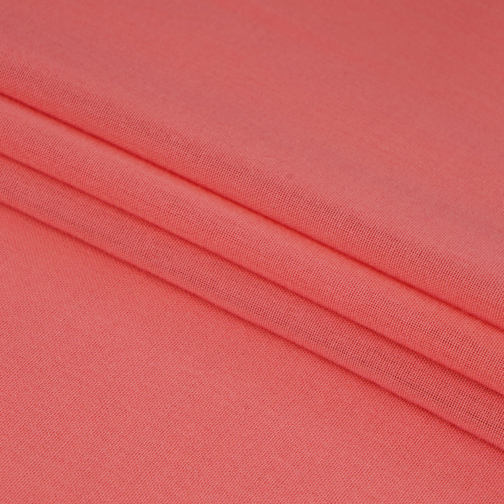 (Pre Cut 1.80 Mtr Piece) Bubble Gum Color High Twisted Cotton Voile Fabric