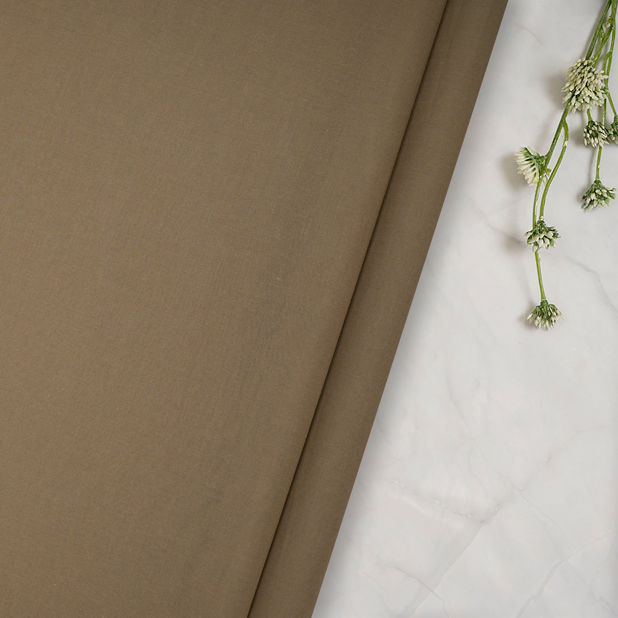 (Pre Cut 1.80 Mtr) Olive High Twisted Cotton Voile Fabric