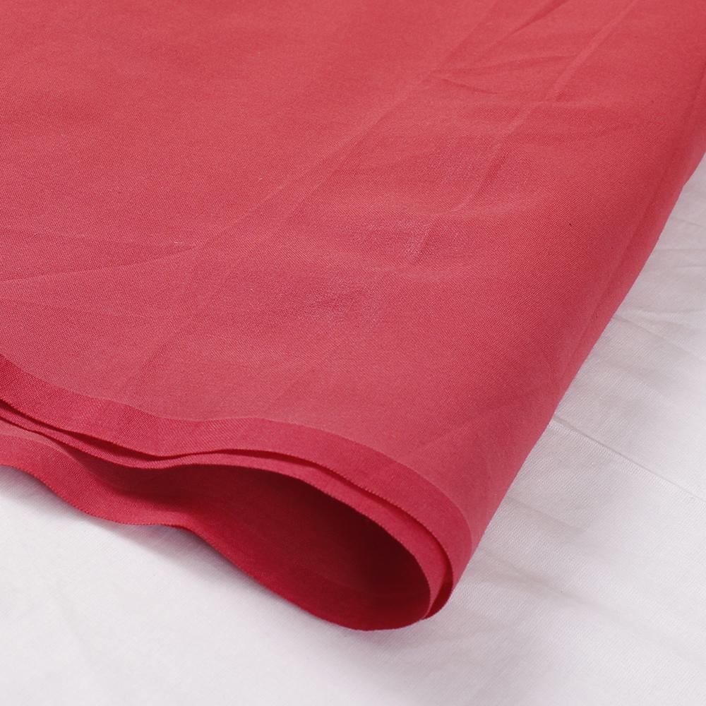 (Pre Cut 2.10 Mtr Piece) Coral Color High Twisted Cotton Voile Fabric